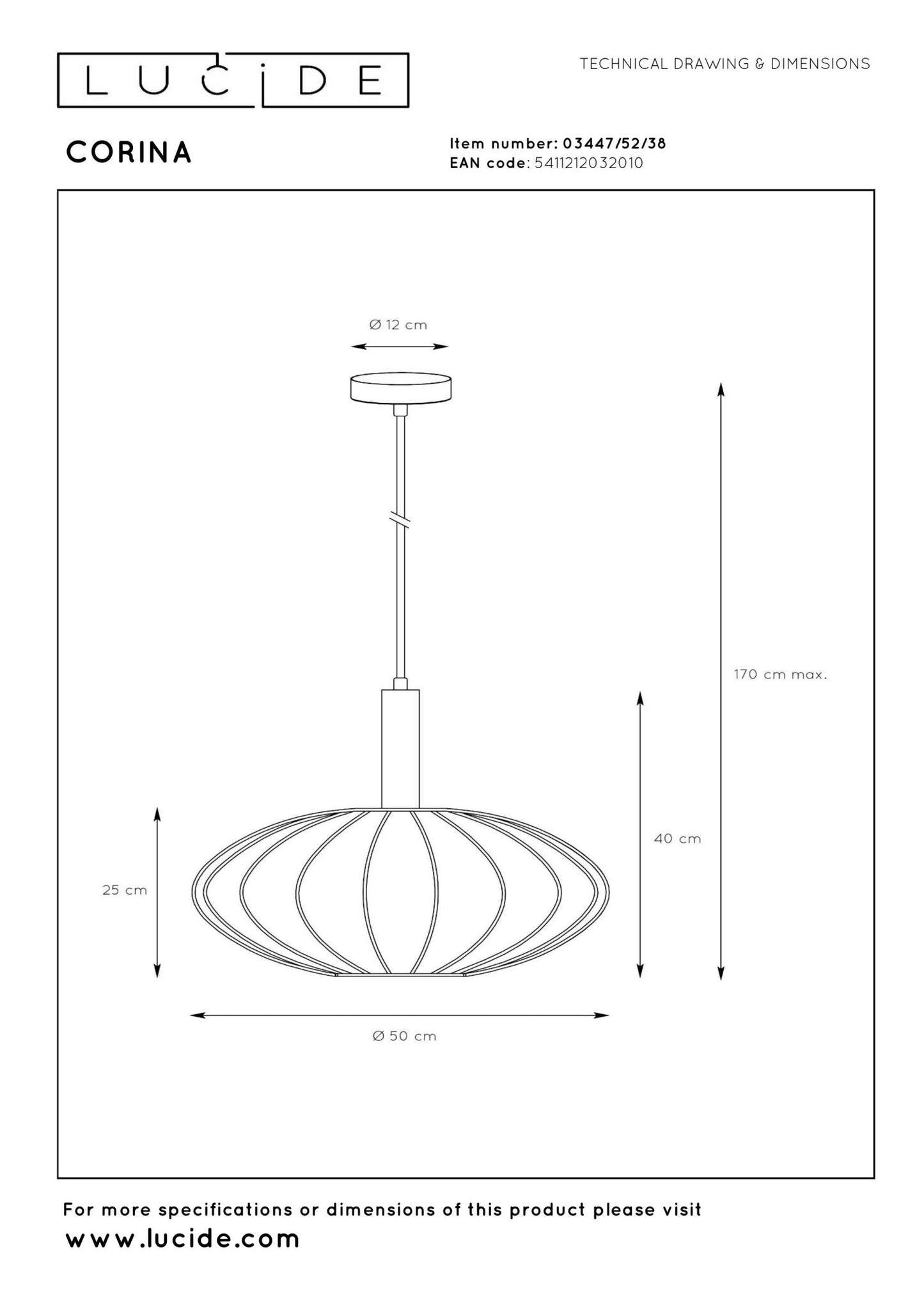 Hanglamp Corina beige E27