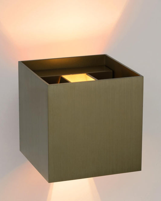 Wandlamp XIO brons vierkant incl. Led
