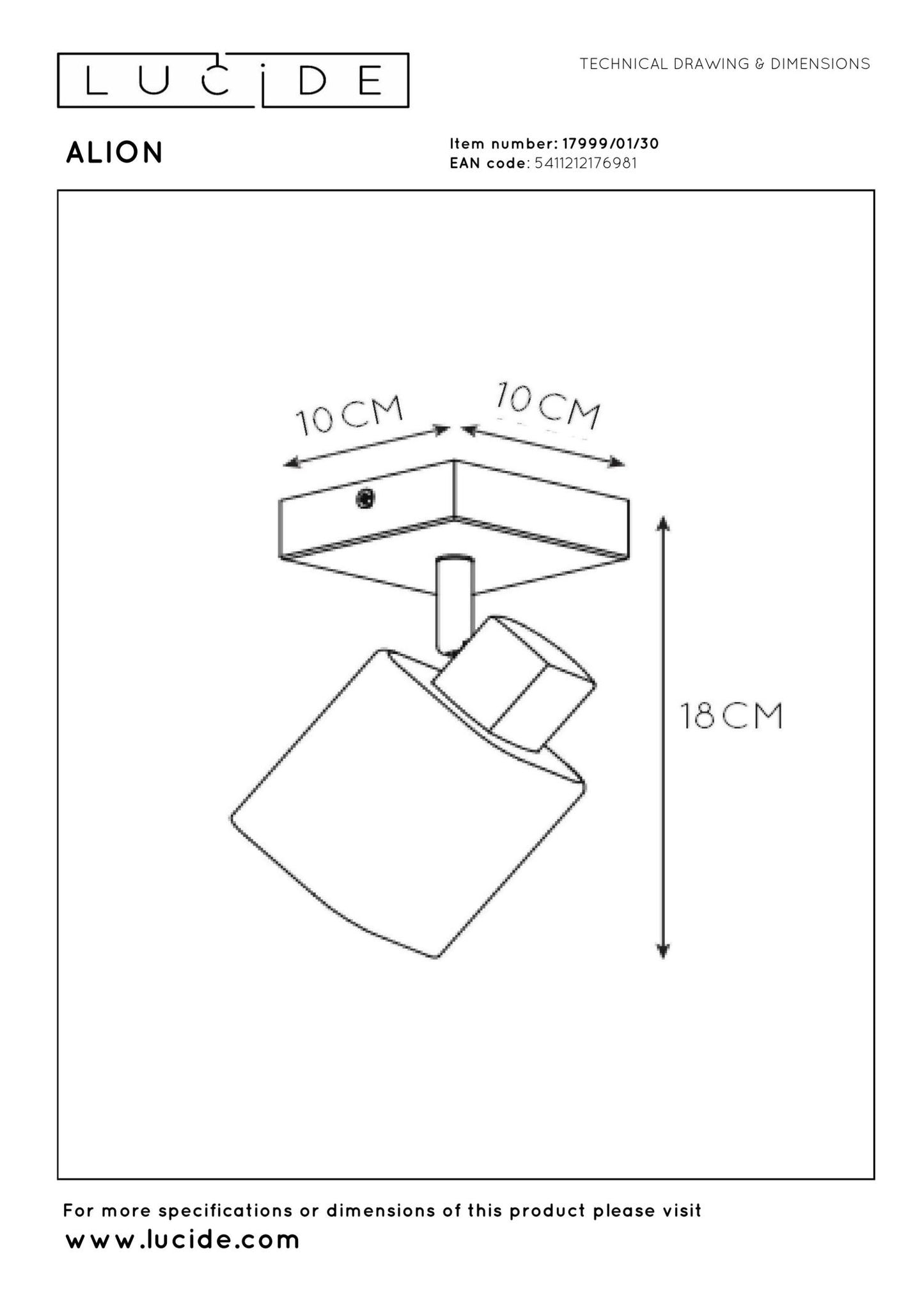Plafondspot Alion smoke E14