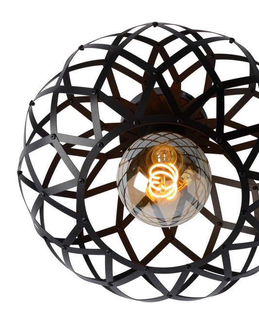 Plafondlamp Wolfram zwart E27