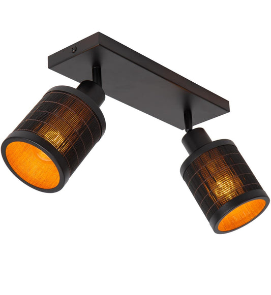 Plafondspot Tagalog zwart-goud 2x E27