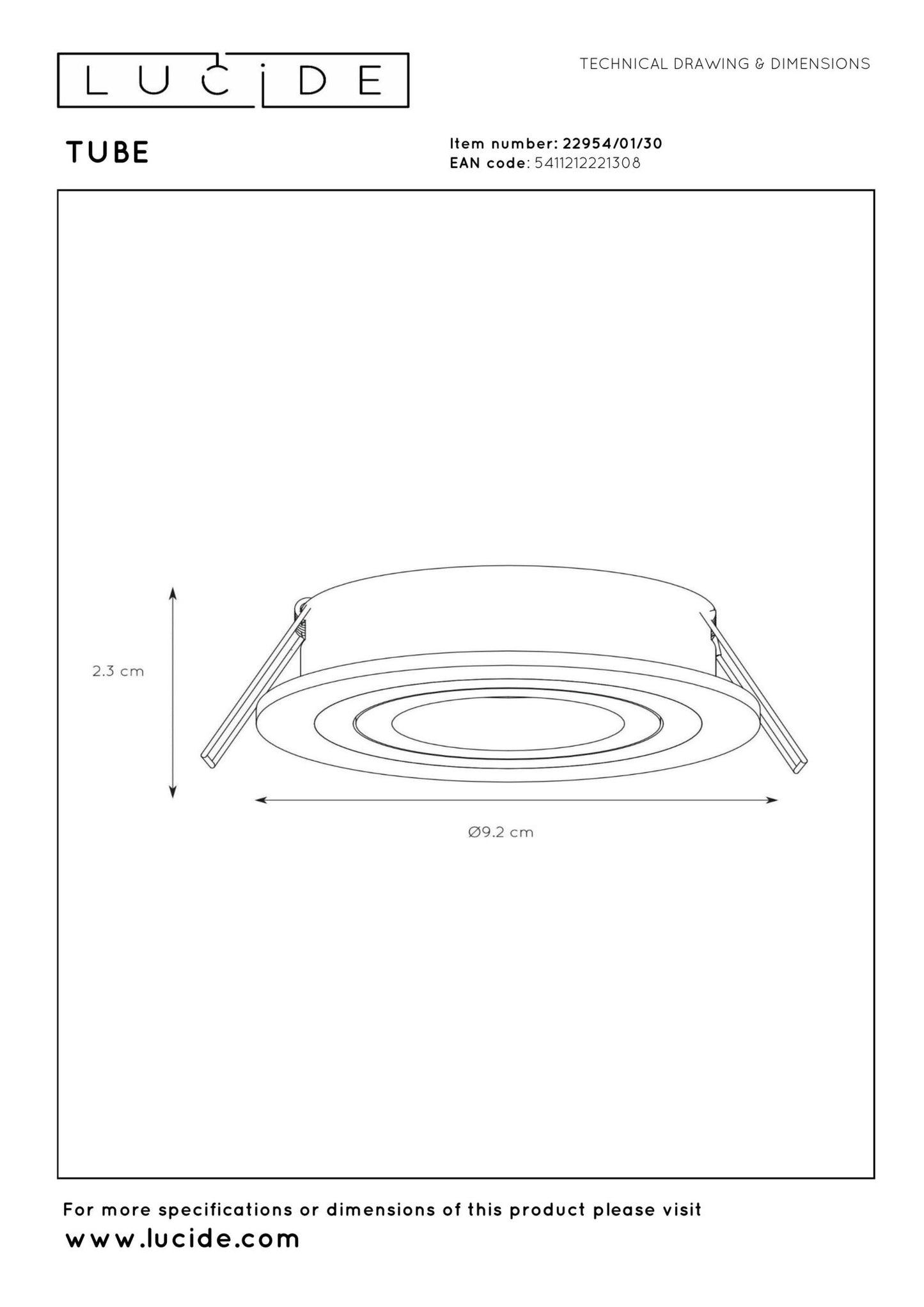 Inbouwspot rond zwart