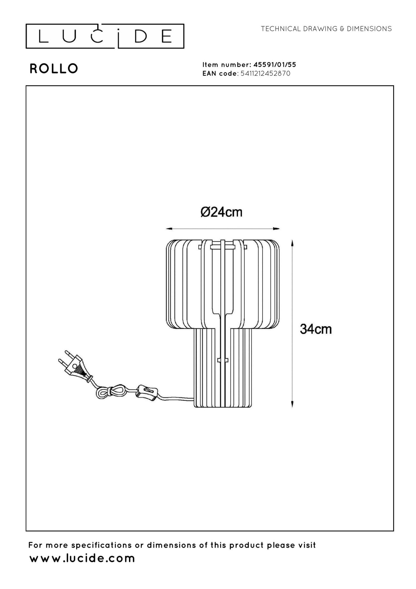 Tafellamp Rollo terra E27