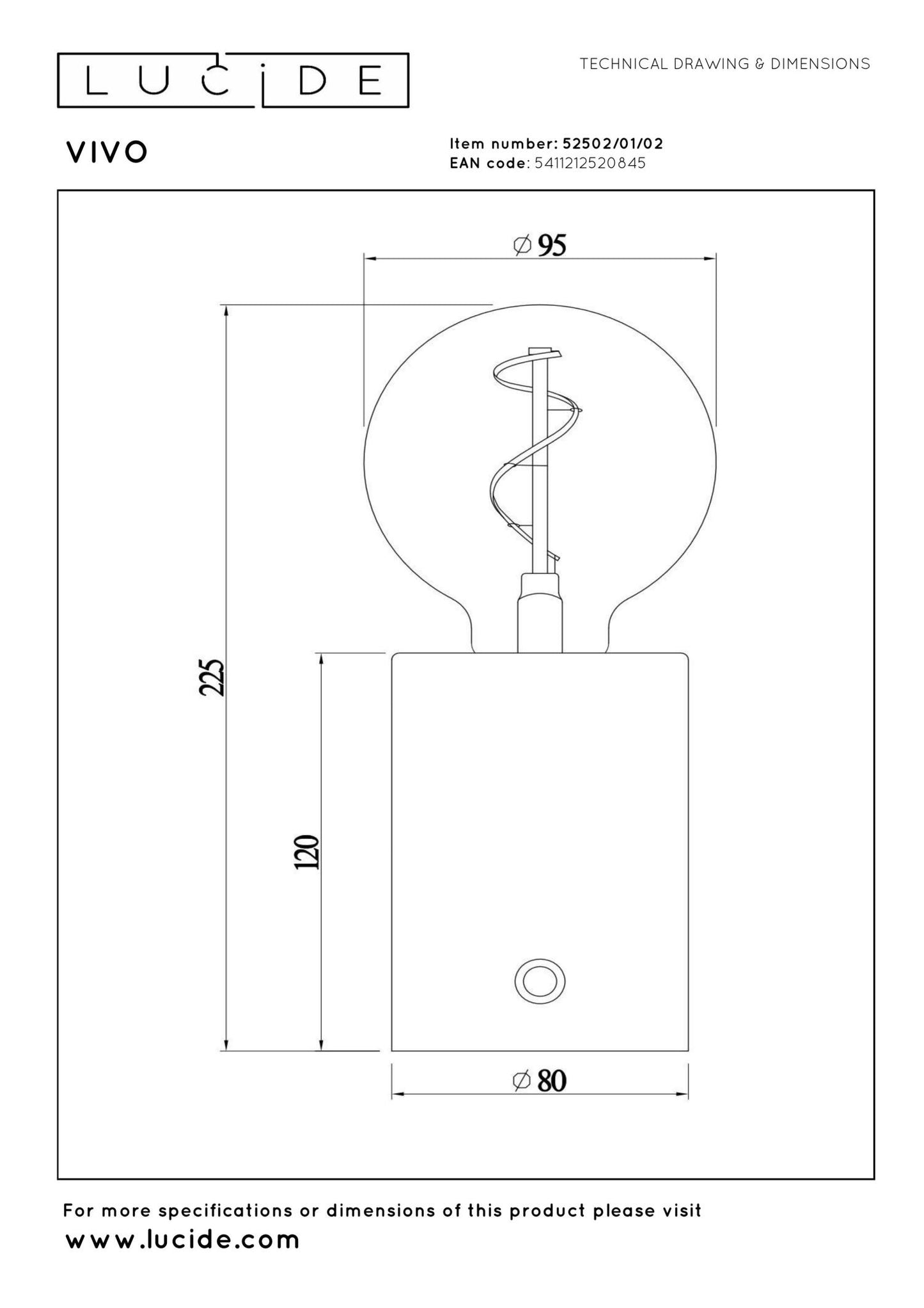 Tafellamp Vivo oplaadbaar messing