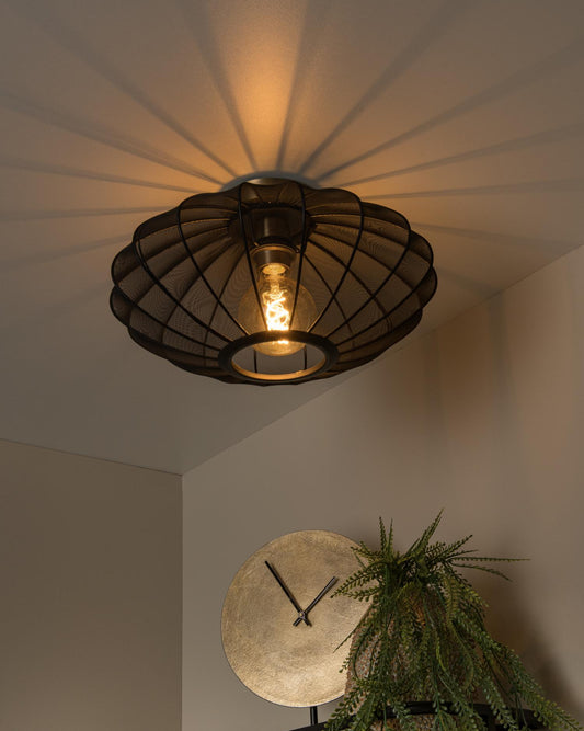 Plafondlamp Corina zwart E27