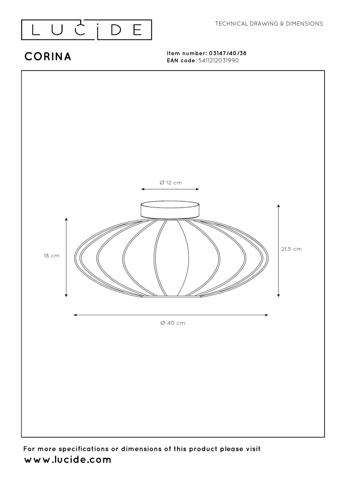 Plafondlamp Corina zand E27