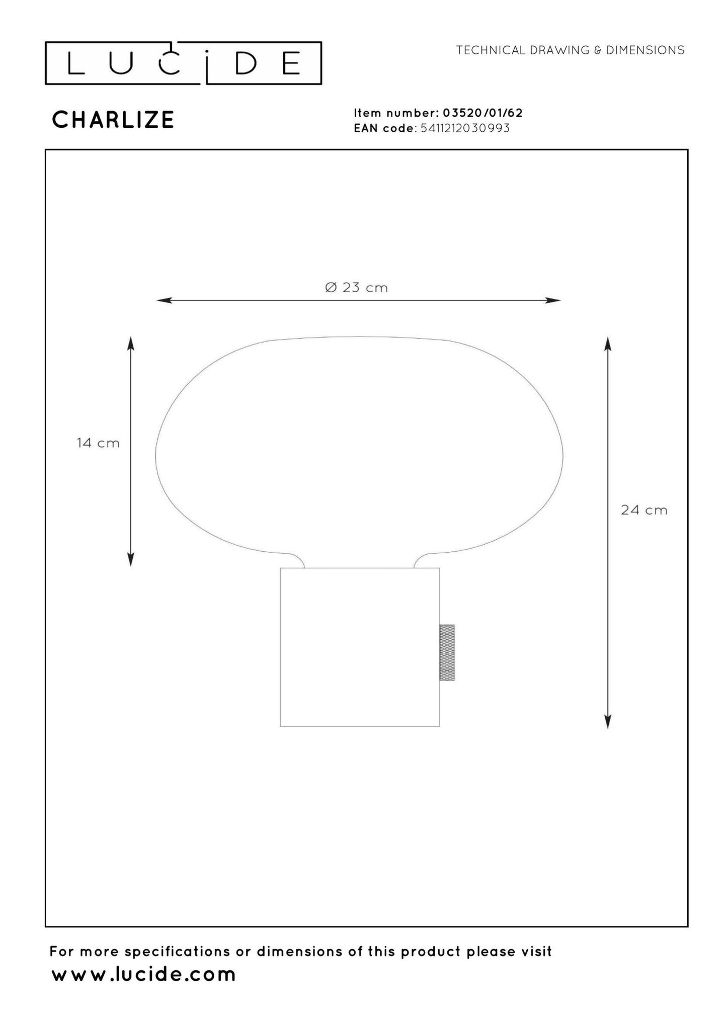 Tafellamp Charlize amber-marmer E27