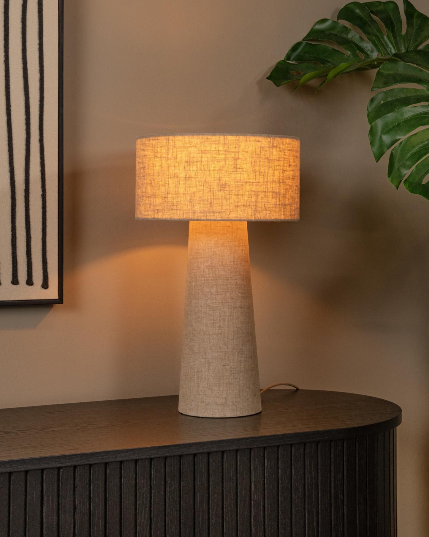 Tafellamp Leeroy L taupe E27