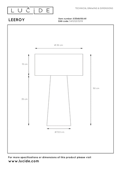 Tafellamp Leeroy L taupe E27