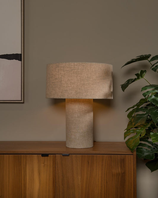 Tafellamp Leeroy M taupe E27