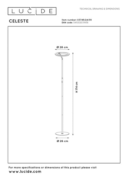 Vloerlamp Celeste zwart incl. LED