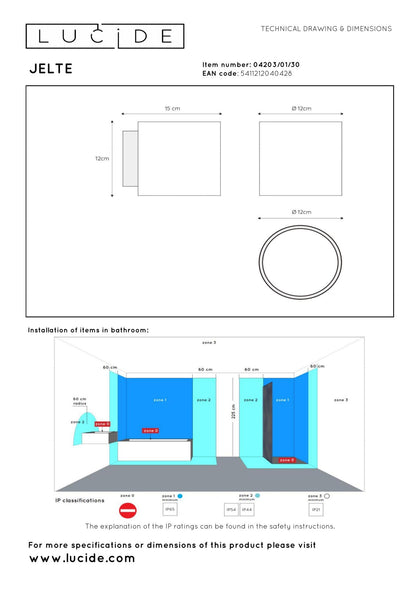 Wandlamp Jelte badkamer zwart G9
