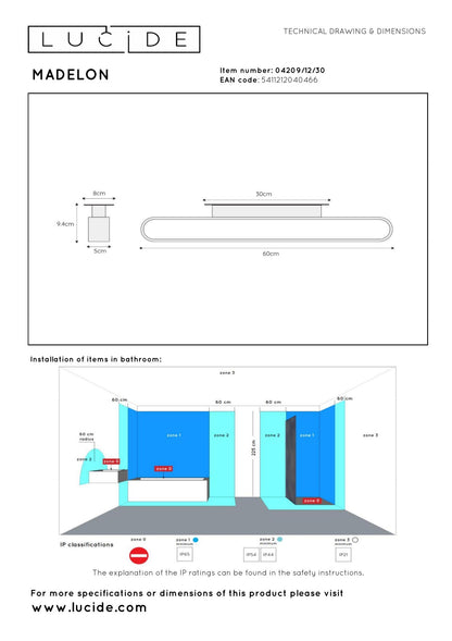 Wandlamp Madelon badkamer zwart