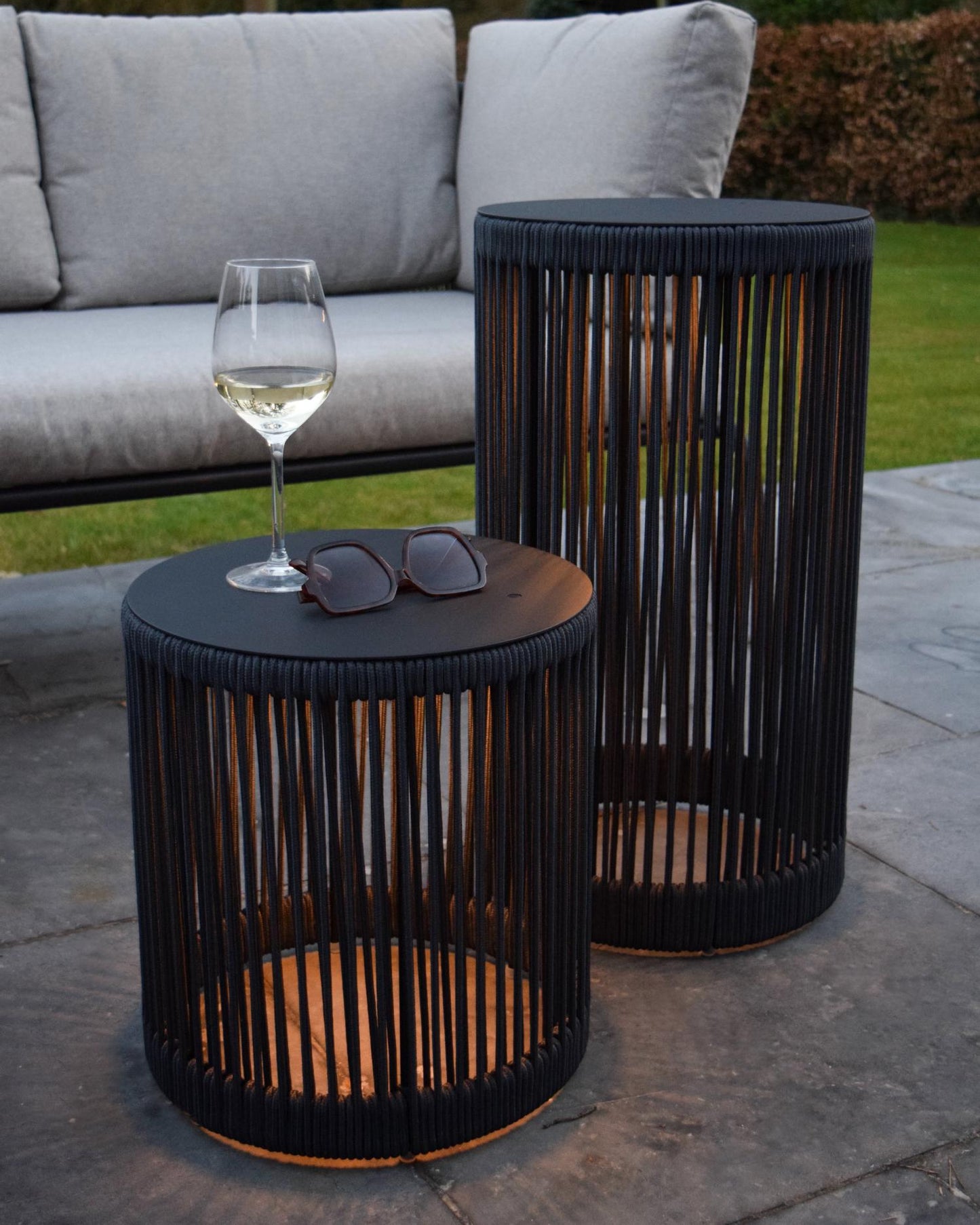 Bijzettafel Led zwart S