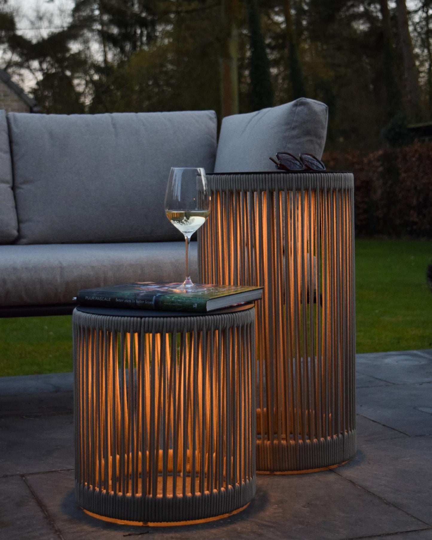 Bijzettafel Led taupe L