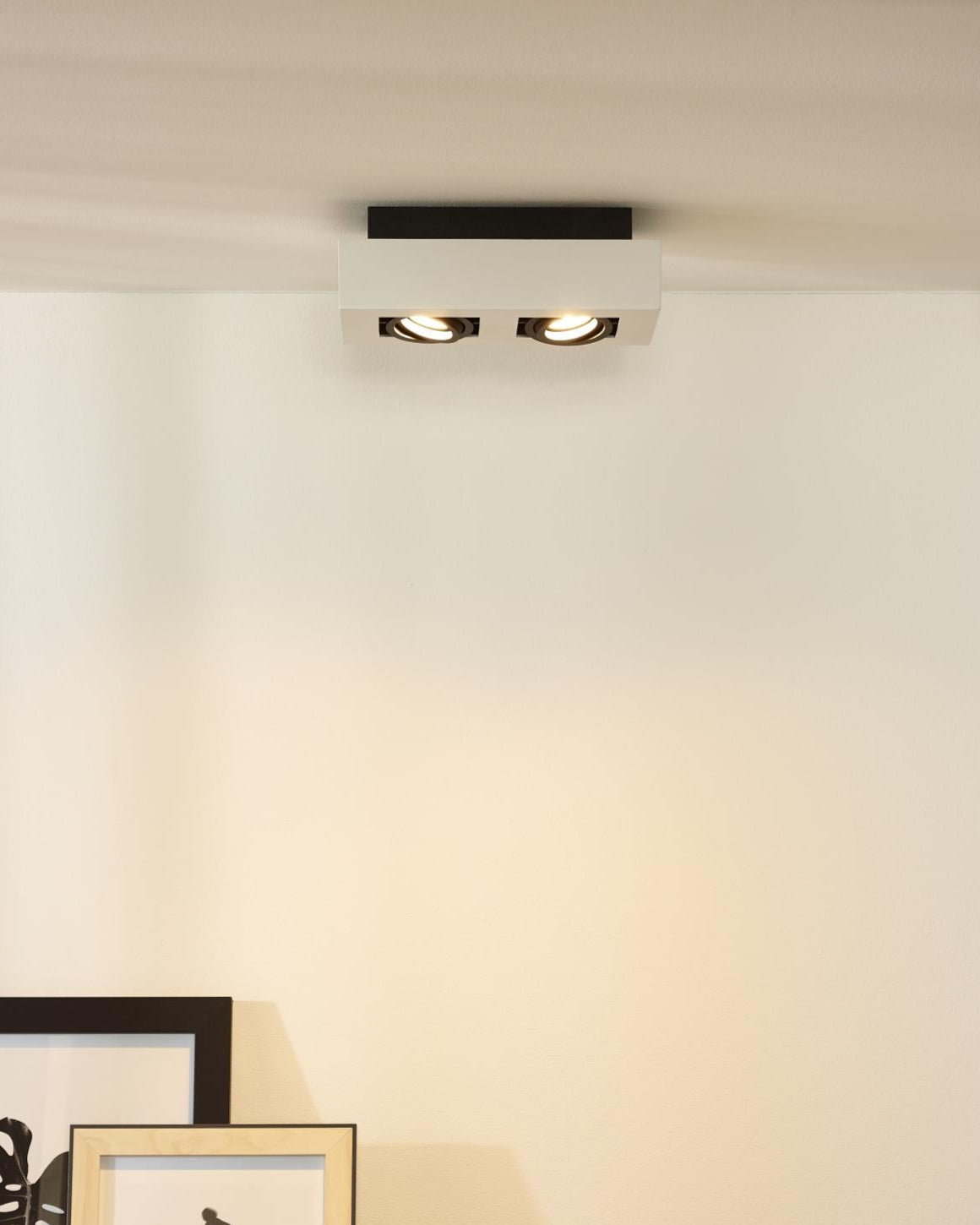 Plafondspot Xirax wit-zwart 2-lichts incl. Led