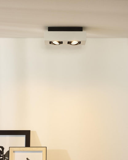 Plafondspot Xirax wit-zwart 2-lichts incl. Led