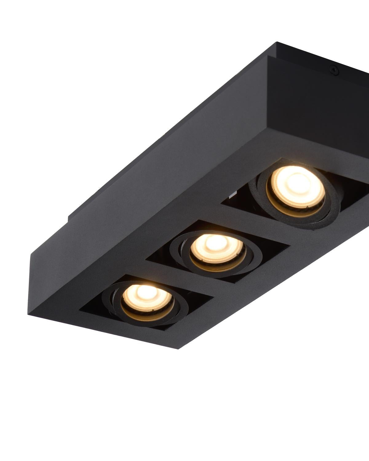 Plafondspot Xirax zwart 3-lichts incl. Led