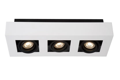 Plafondspot Xirax wit-zwart 3-lichts incl. Led