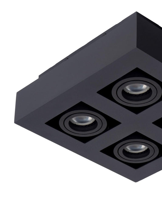 Plafondspot Xirax zwart 4-lichts incl. Led