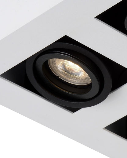 Plafondspot Xirax wit-zwart 4-lichts incl. Led