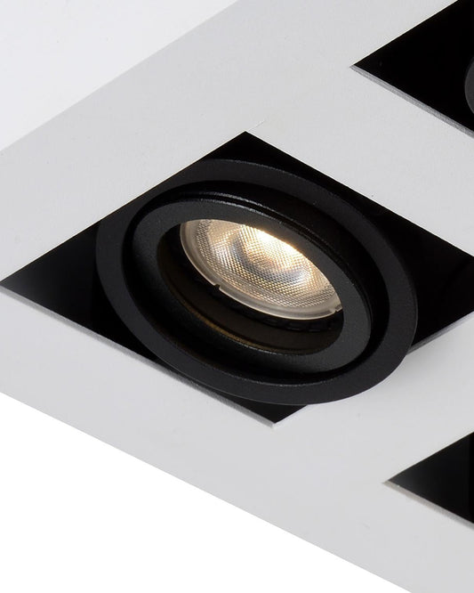 Plafondspot Xirax wit-zwart 4-lichts incl. Led