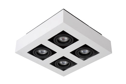 Plafondspot Xirax wit-zwart 4-lichts incl. Led