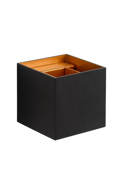 Wandlamp XIO zwart-goud vierkant incl. Led