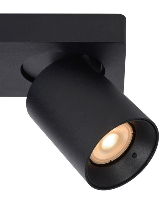 Plafondspot Nigel 2-lichts zwart incl. Led