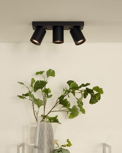 Plafondspot Nigel zwart 3-lichts Incl. 3x GU10