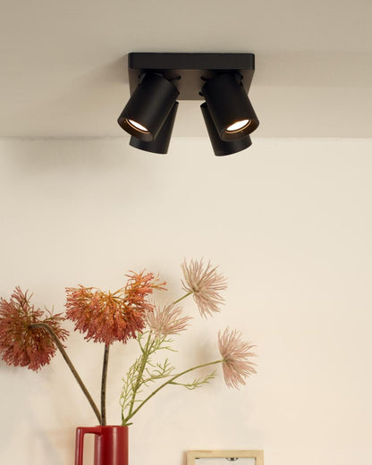 Plafondspot Nigel zwart 4-lichts Incl. 4x GU10