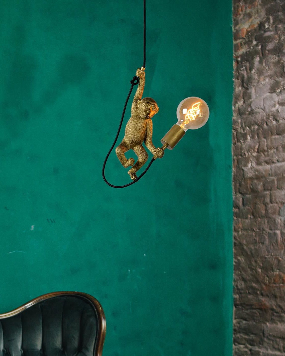 Hanglamp Chimp goud E27