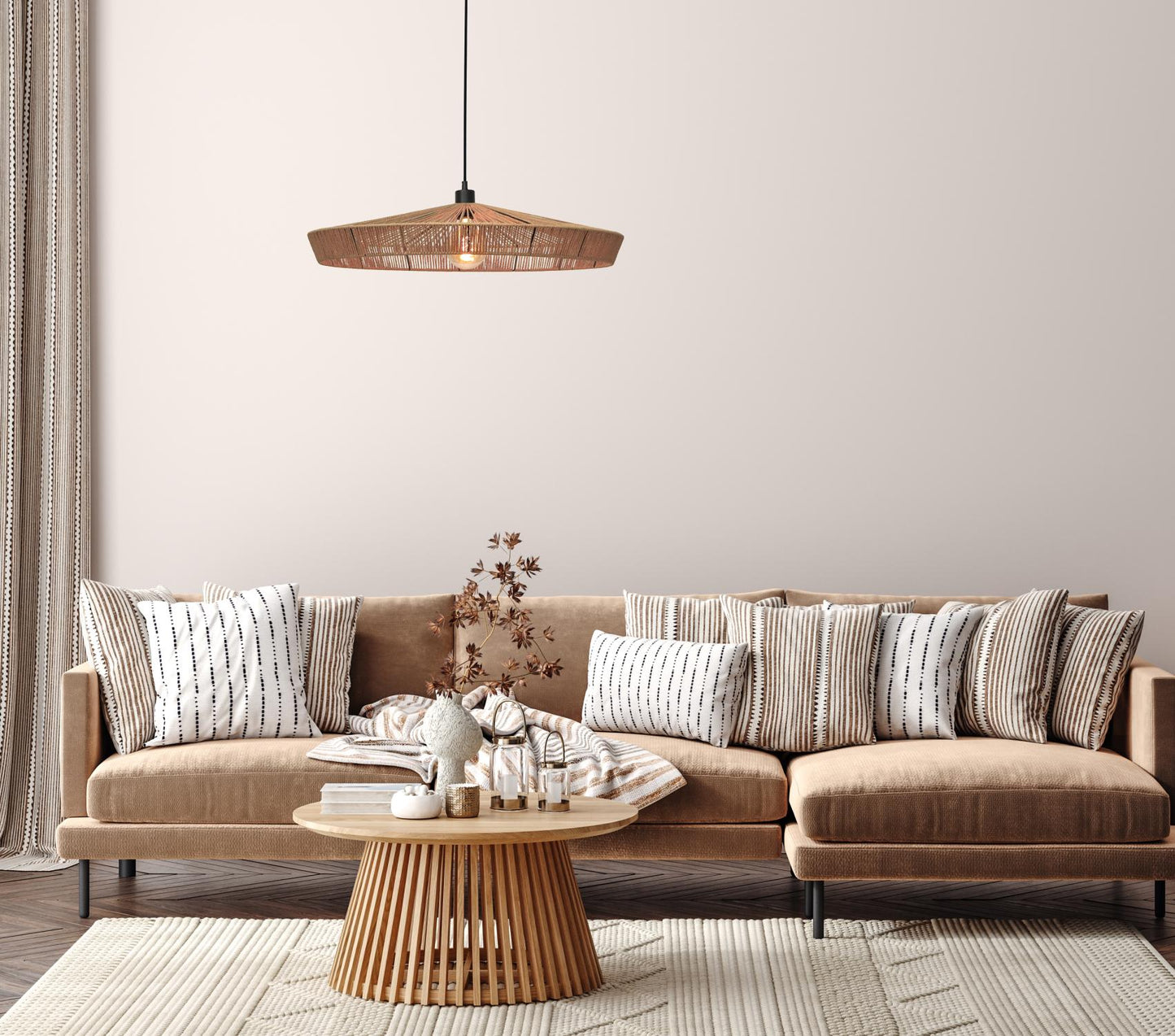 Hanglamp Yunkai naturel 70cm E27