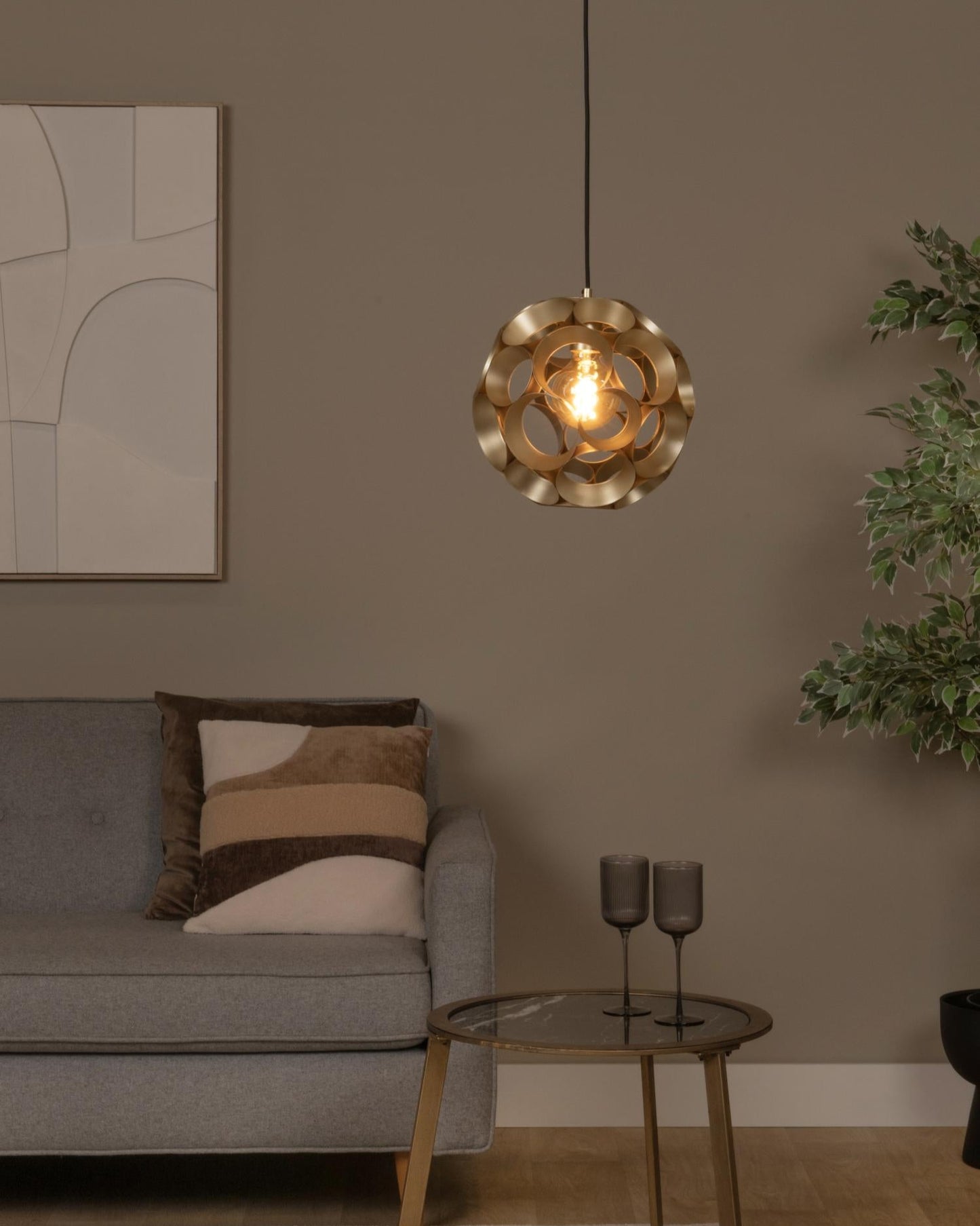 Hanglamp HANNELORE 30cm messing E27