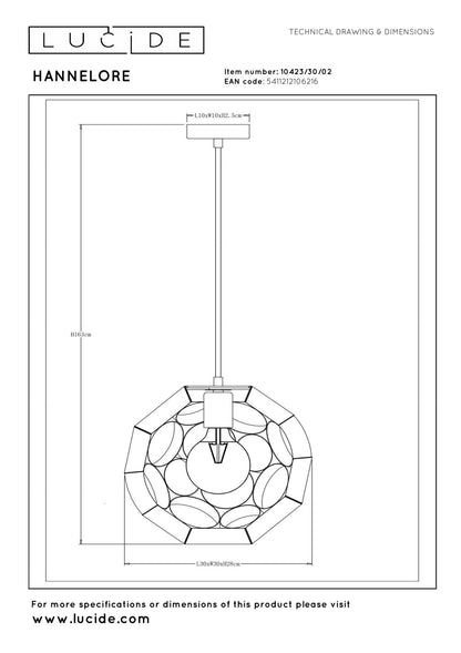 Hanglamp HANNELORE 30cm messing E27
