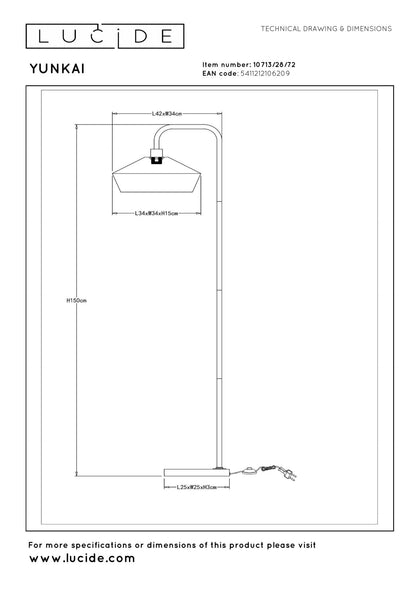 Vloerlamp Yunkai naturel E27