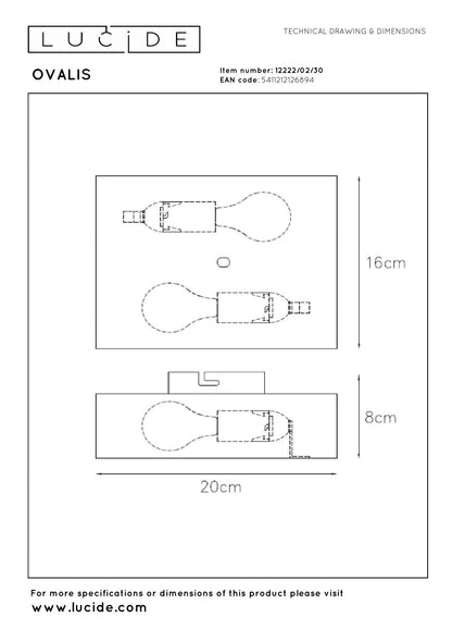 Wandlamp Ovalis zwart-goud 2xE14