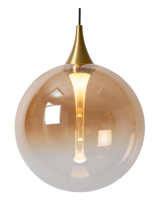 Hanglamp Gisela amber 1-lichts incl. LED