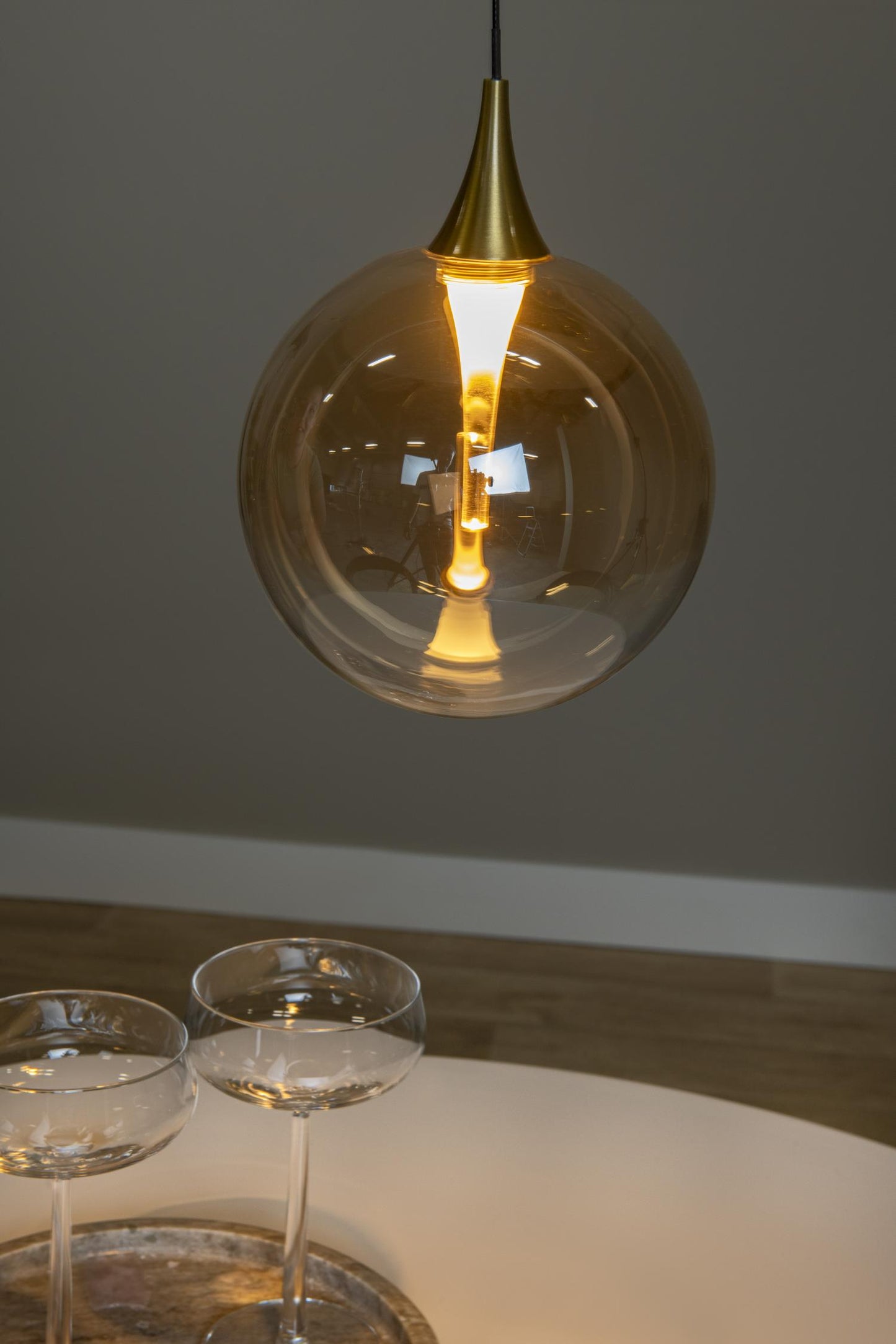 Hanglamp Gisela amber 1-lichts incl. LED