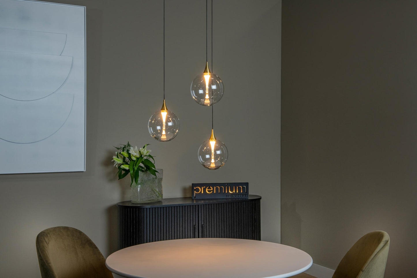 Hanglamp Gisela helder 3-lichts incl. LED