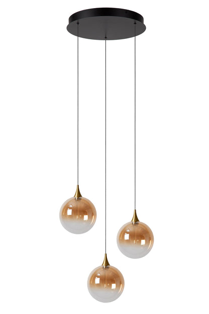 Hanglamp Gisela amber 3-lichts incl. LED
