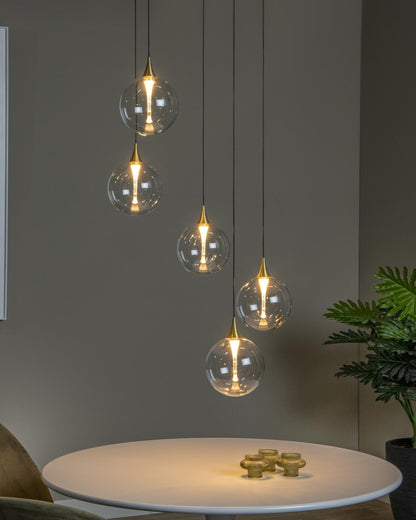 Hanglamp Gisela helder 5-lichts incl. LED