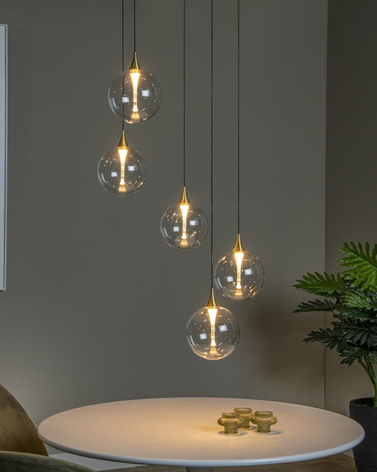 Hanglamp Gisela helder 5-lichts incl. LED