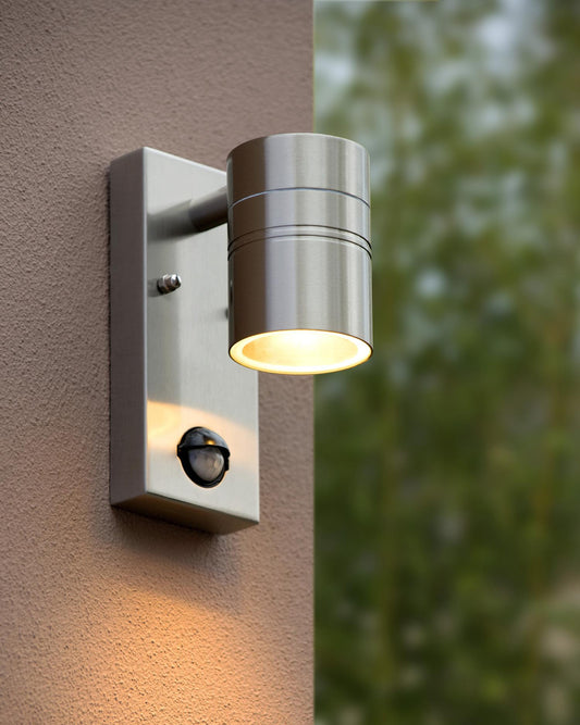 Wandlamp buiten Arne nikkel bewegingssensor incl. 1xGU10