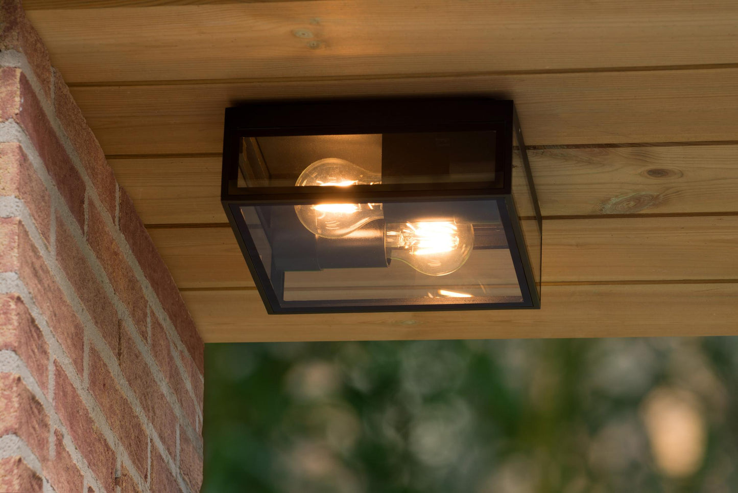 Wand- plafondlamp buiten zwart E27