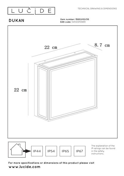 Wand- plafondlamp buiten zwart E27