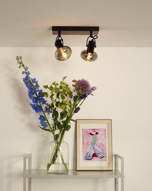 Plafondspot Madee smoke 2-lichts E14