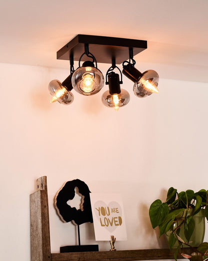 Plafondspot Madee smoke 4-lichts E14