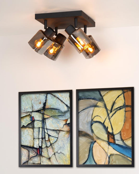 Plafondspot Alion smoke 4-lichts E14