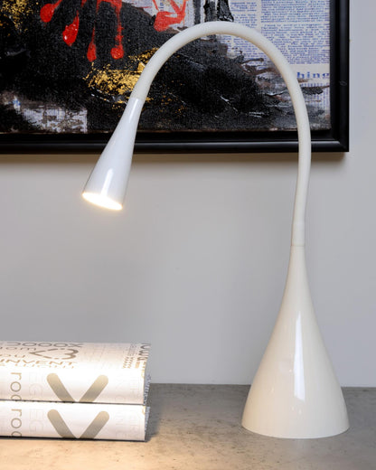 Bureaulamp Zozy glanzend wit 3-standen